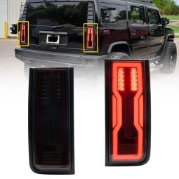 Hummer H2 NEW EV STYLE Smoked Tail lights -  Pair